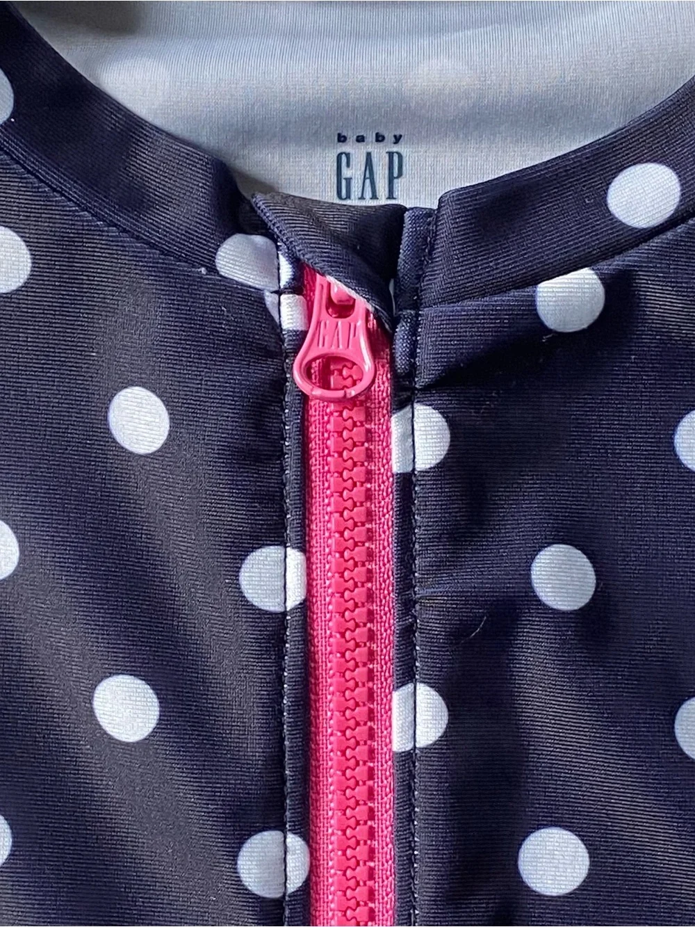 Gap Rashguard Swimsuit 12 18 Months One Piece Polka Dots Long Sleeve Girls EUC
